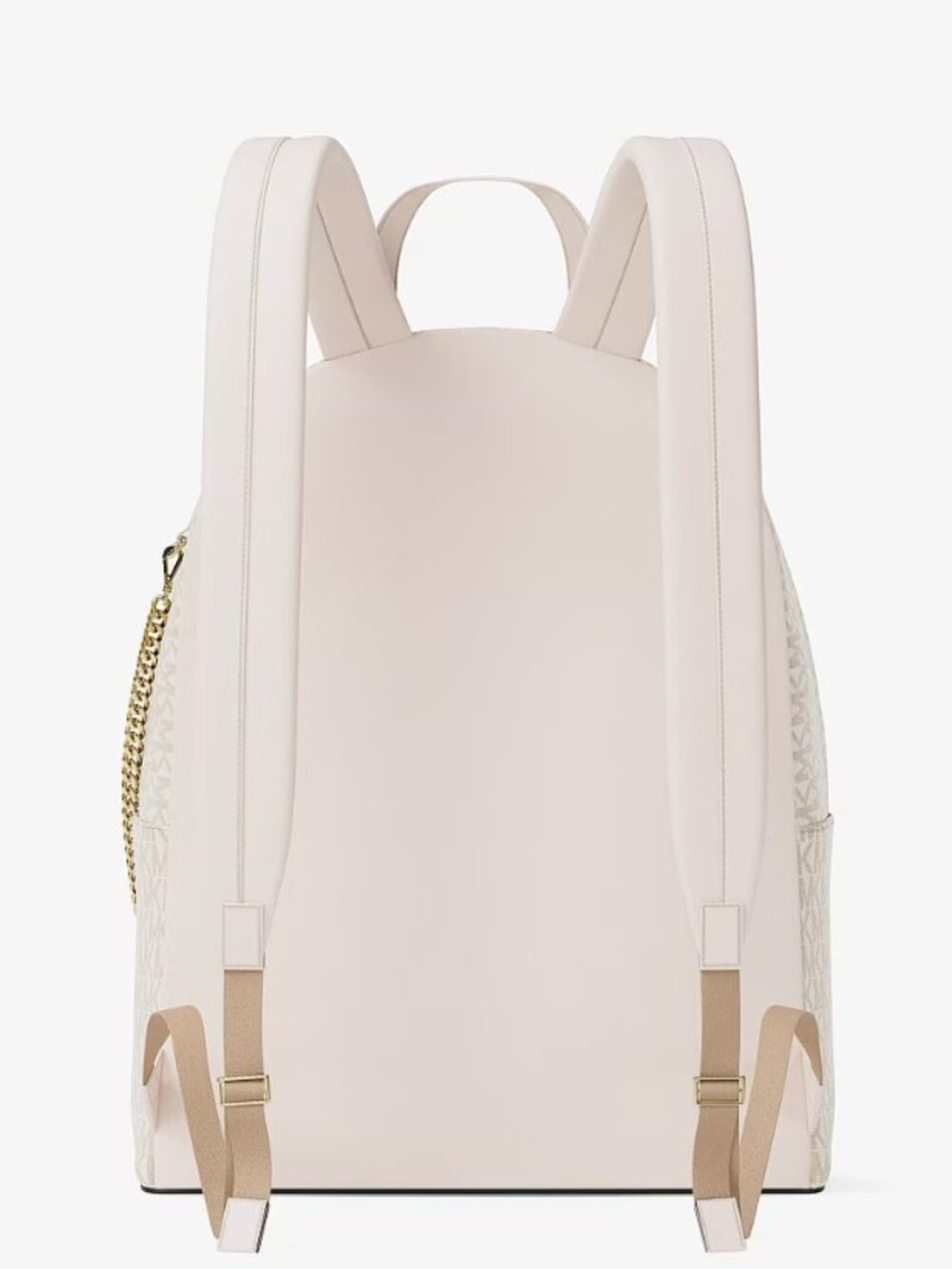 NWT Michael Kors Slater Medium Backpack Light Cream Gold Hardware MK Logo - Picture 3 of 3
